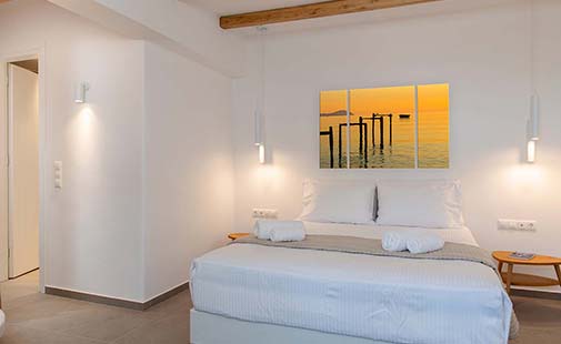 Το υπνοδωμάτιο στη deluxe junior suite
